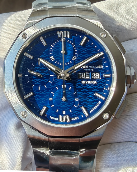 2025 Baume & Mercier Riviera Chronograph 41MM Blue Dial Steel Bracelet (M0A10826)