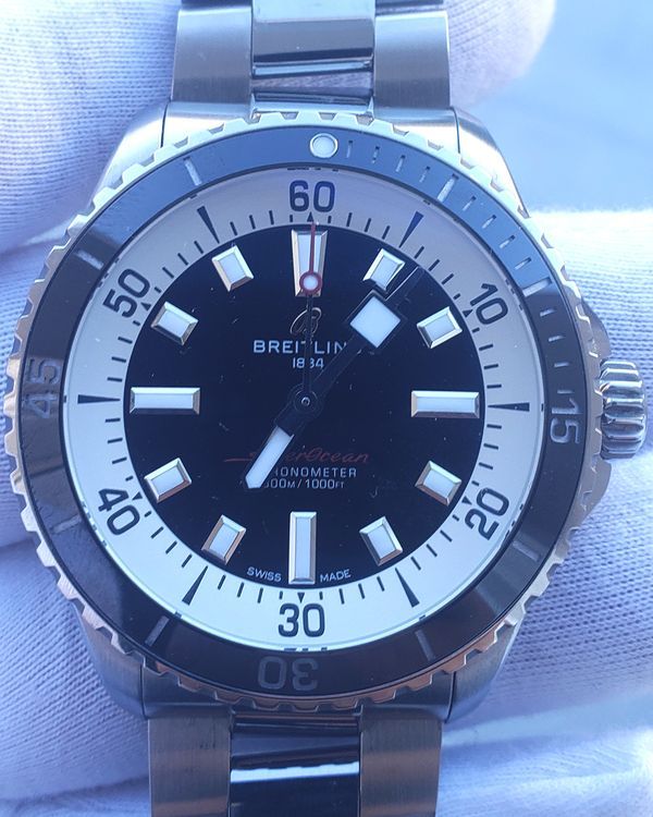 No Reserve - Breitling Superocean 42MM Black Dial Steel Bracelet (A17375)