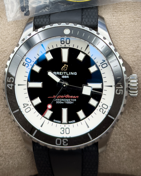 2018 Breitling Superocean 42MM Black Dial Rubber Strap (A17375)