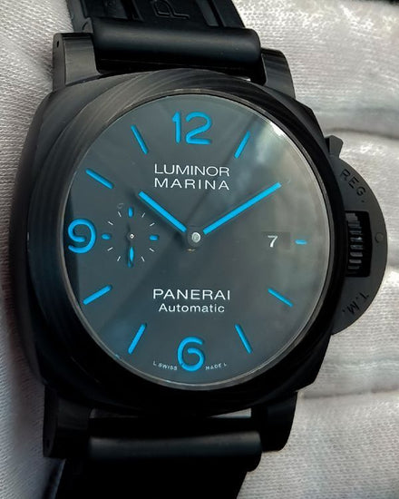 2021 Panerai Luminor Marina Carbotech 44MM Black Dial Rubber Strap (PAM01661)