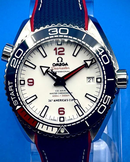 2022 Omega Seamaster Planet Ocean 600M "America's Cup" L.E. 43.5MM White Dial Rubber Strap (215.32.43.21.04.001)