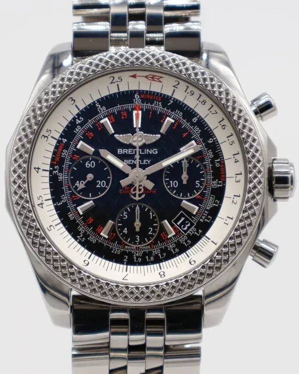 Breitling Bentley B06 44MM Black Dial Steel Bracelet (AB0612)
