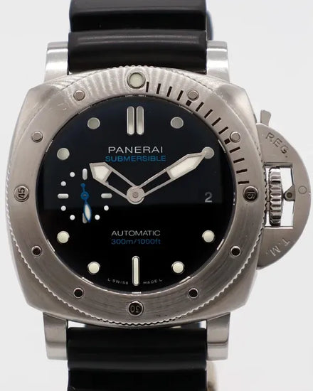 Panerai Submersible 42MM Black Dial Rubber Strap (PAM00973)