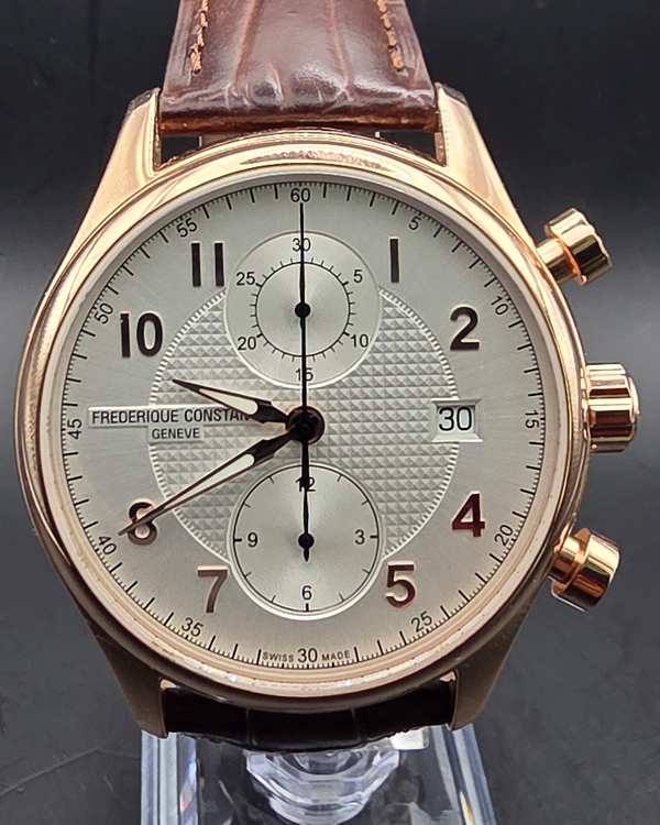 Frederique Constant Runabout Chronograph L.E. 42MM Silver Dial Leather Strap (FC-393RM5B4)