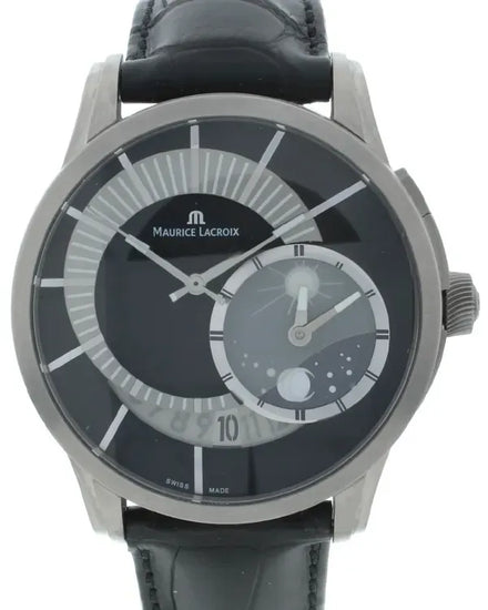 Maurice Lacroix Pontos Décentrique GMT 45MM Black Dial Leather Strap (PT6108/2)