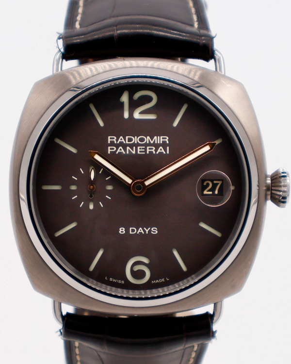(Working) Panerai Radiomir 8 Days 45MM Brown Dial Leather Strap (PAM00346)