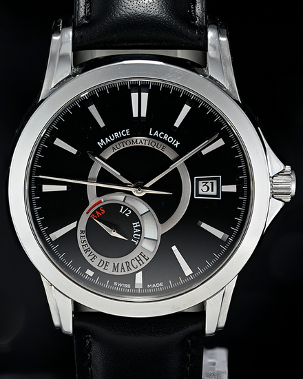 Maurice Lacroix Pontos 40MM Black Dial Aftermarket Leather Strap (PT6088)
