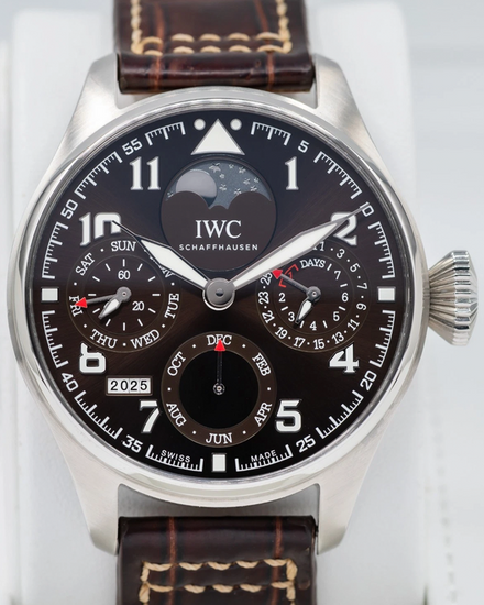 IWC Schaffhausen Pilot Perpetual Calendar "Antoine de Saint Exupery" L.E. 46MM Brown Dial Leather Strap (IW503801)