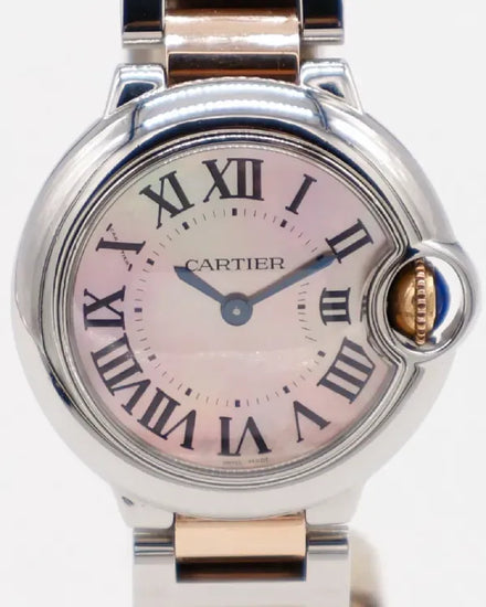 2015 Cartier Ballon Bleu 28MM Quartz Mother Of Pearl Dial Two-Tone Bracelet (W6920034)