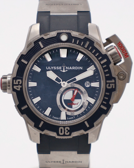 Ulysse Nardin Diver Deep Dive Hammerhead Shark 46MM Blue Dial Rubber Strap (3203-500-3/93)