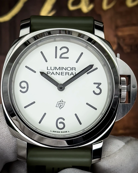 2024 Panerai Luminor Base Logo 44MM White Dial Rubber Strap (PAM01087)