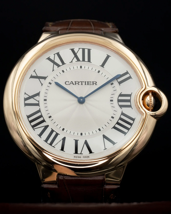 Cartier Ballon Bleu 46MM Silver Dial Leather Strap (W6920054)