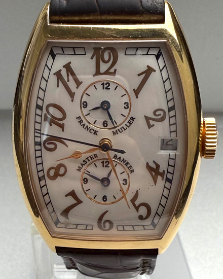 1998 Franck Muller Master Banker 39MM White Dial Leather Strap (5850 MB)