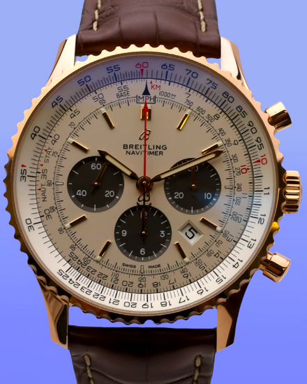 2020 Breitling Navitimer B01 Chronograph 46MM Silver Dial Leather Strap (RB01)