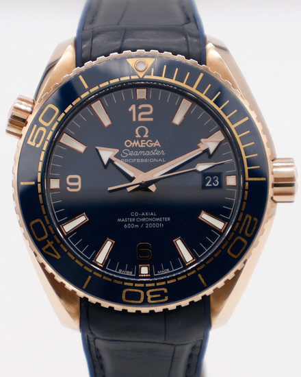 Omega Seamaster Planet Ocean 600M 43.5MM Blue Dial Leather Strap (215.63.44.21.03.001)
