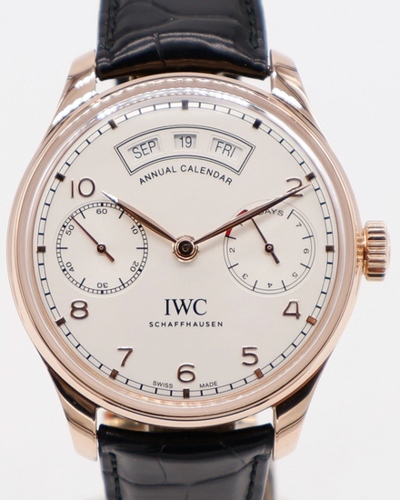 2017 IWC Schaffhausen Portugieser Annual Calendar 44.2MM Silver Dial Leather Strap (IW503504)