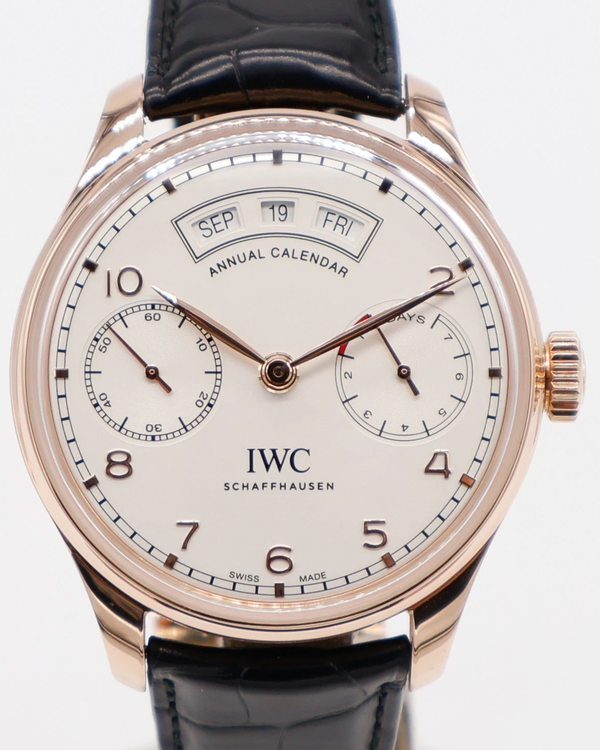 2017 IWC Schaffhausen Portugieser Annual Calendar 44.2MM Silver Dial Leather Strap (IW503504)