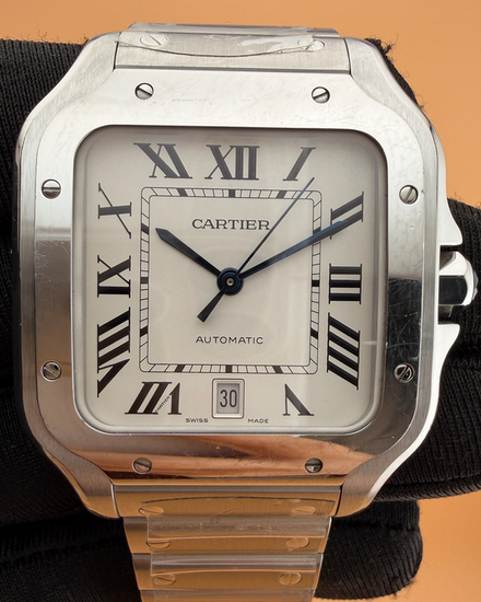 2019 Cartier Santos De Cartier 39.8MM Silver Dial Steel Bracelet (WSSA0009)