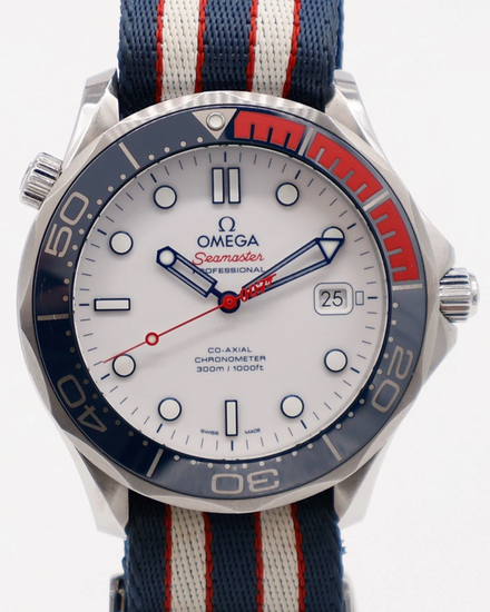 Omega Seamaster Diver 300M "Bond 007 Commander's Watch" L.E. 41MM White Dial Textile Strap (212.32.41.20.04.001)