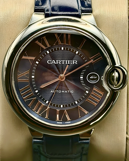 2019 Cartier Ballon Bleu 42MM Blue Dial Leather Strap (WSBB0025)