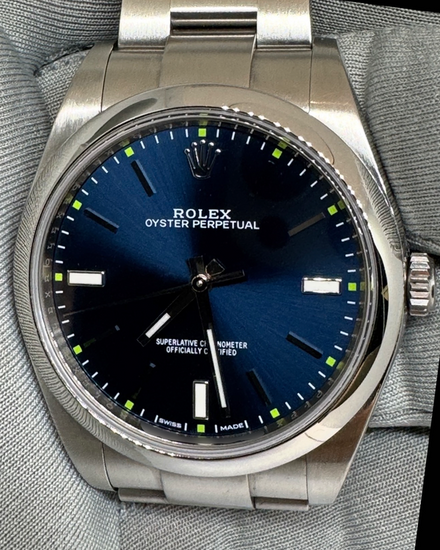 Rolex Oyster Perpetual 39MM Blue Dial Oyster Bracelet (114300)