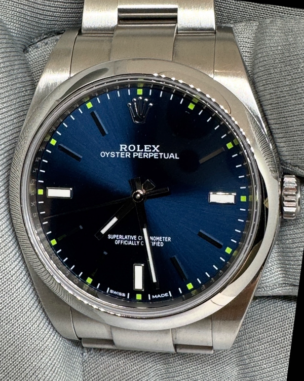 Rolex Oyster Perpetual 39MM Blue Dial Oyster Bracelet (114300)
