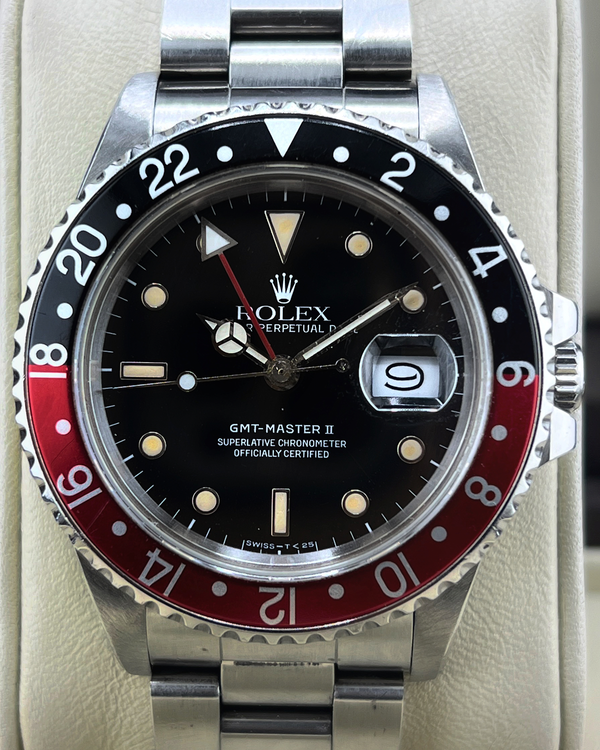 1987 Rolex GMT-Master II "Coke Fat Lady” 40MM Black Dial Oyster Bracelet (16760)