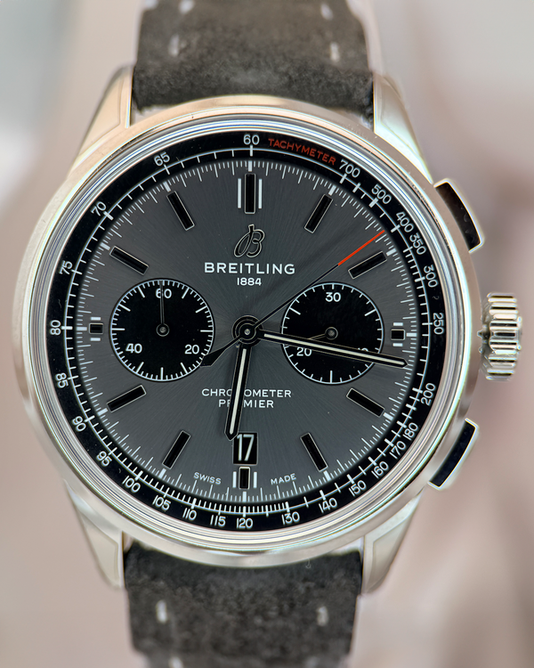 2022 Breitling Premier B01 Chronograph 42MM Grey Dial Leather Strap (AB0118)