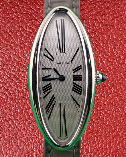 Cartier Baignoire 47MM Quartz Silver Dial Leather Strap (2604)