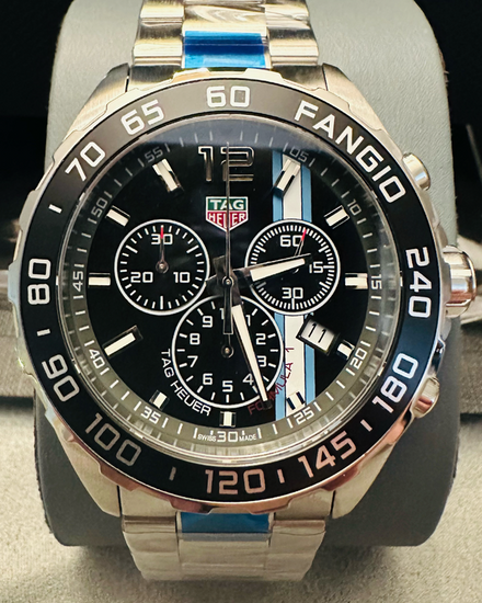 Tag Heuer Formula 1 "Fangio" L.E. 43MM Quartz Black Dial Steel Bracelet (CAZ101H.BA0842)