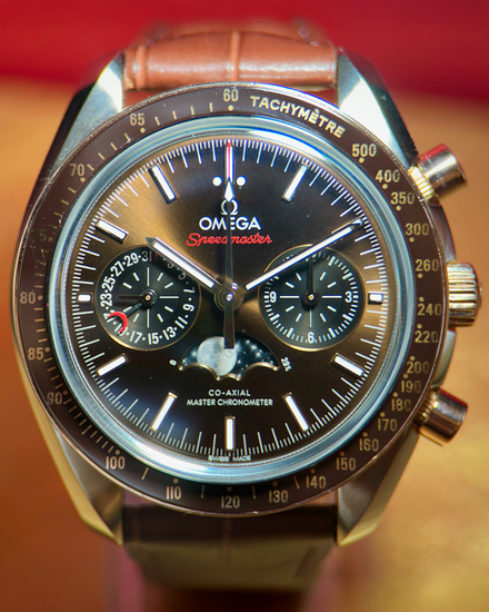 2023 Omega Speedmaster Moonphase 44.25MM Brown Dial Leather Strap (304.23.44.52.13.001)