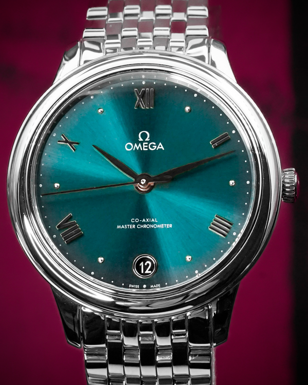 2024 Omega De Ville Prestige 34MM Pine Green Dial Steel Bracelet (434.10.34.20.10.001)
