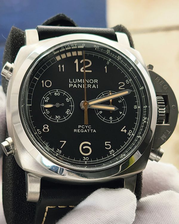 2017 Panerai Luminor 1950 PCYC Regatta 3 Days Chrono Flyback 47MM Black Dial Leather Strap (PAM00652)