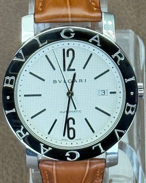 Bvlgari Bvlgari 42MM White Dial Leather Strap (BB42SL)