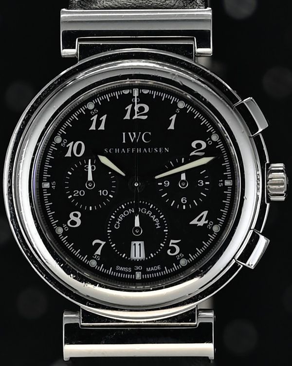 No Reserve - IWC Schaffhausen Da Vinci 37MM Quartz Black Dial Aftermarket Leather Strap (IW372810)