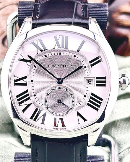 2017 Cartier Drive De Cartier 40MM Silver Dial Leather Strap (WSNM0004)