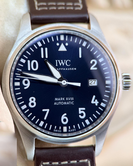 2017 IWC Schaffhausen Pilot Mark XVIII "Le Petit Prince" 40MM Blue Dial Leather Strap (IW327004)
