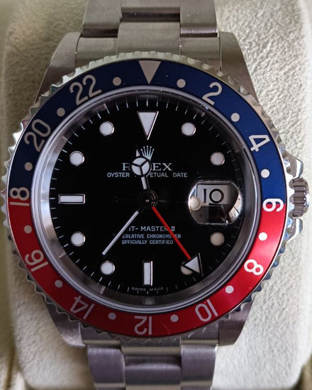 2008 Rolex GMT-Master II "Pepsi" 40MM Black Dial Oyster Bracelet (16710)