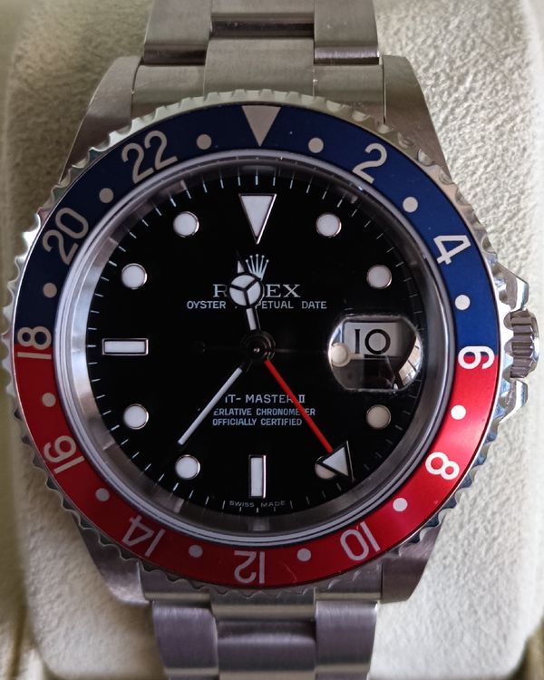 2008 Rolex GMT-Master II "Pepsi" 40MM Black Dial Oyster Bracelet (16710)