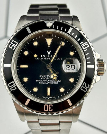 1986 (8.9 Mill. Serial) Rolex Submariner Date 40MM Black Dial Oyster Bracelet (16800)