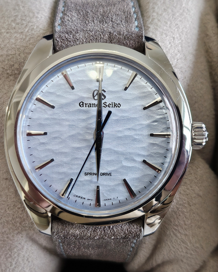 2025 Grand Seiko Elegance Collection "Omiwatari" 38.5MM Blue Dial Aftermarket Leather Strap (SBGY007)
