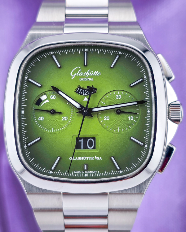 2025 Glashütte Original Seventies Panorama Date 40MM Green Dial Steel Bracelet (1-37-02-09-02-70)