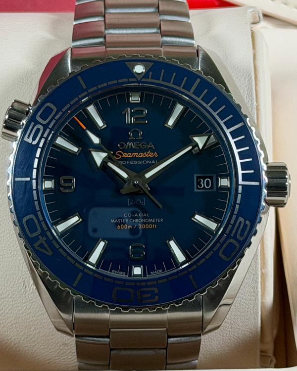 2022 Omega Seamaster Planet Ocean 600M 43.5MM Blue Dial Steel Bracelet (215.30.44.21.03.001)