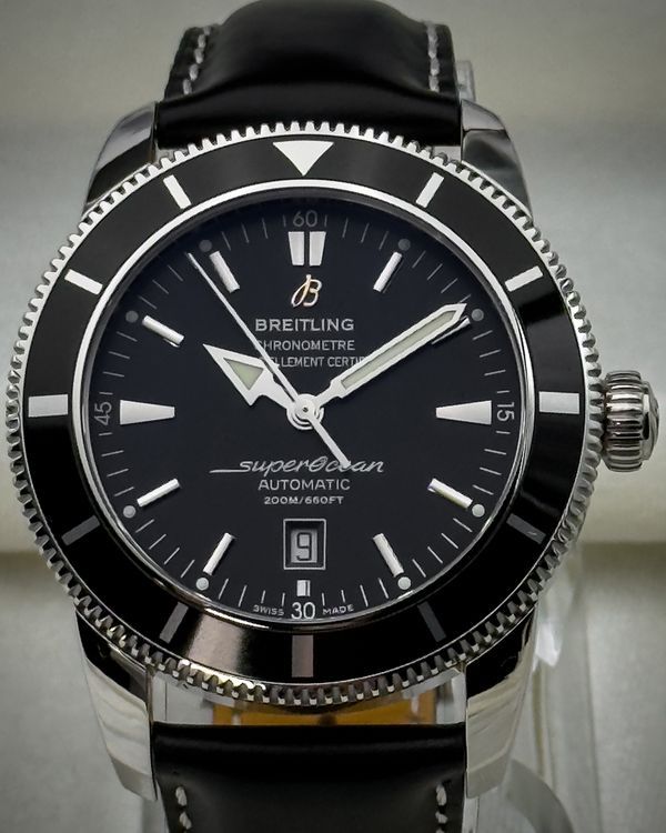 No Reserve - 2014 Breitling Superocean Heritage 46MM Black Dial Leather Strap (A1732024/B868)