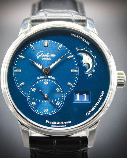 2023 Glashütte Original PanoMaticLunar 40MM Blue Dial Leather Strap (1-90-02-46-32-35)