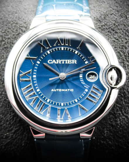 2021 Cartier Ballon Bleu 42MM Blue Dial Leather Strap (WSBB0027)