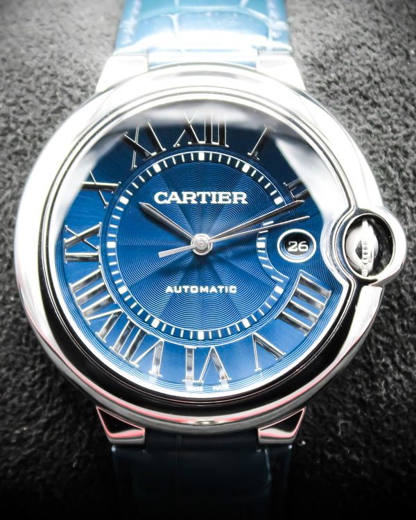 2021 Cartier Ballon Bleu 42MM Blue Dial Leather Strap (WSBB0027)