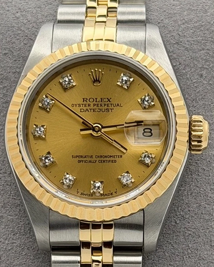 1988 (R Serial) Rolex Lady-Datejust 26MM Champagne Dial Two-Tone Bracelet (69173)