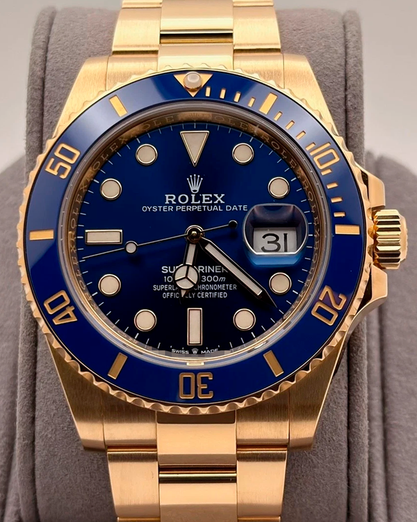 2021 Rolex Submariner Date "Bluesy" 41MM Blue Dial Yellow Gold Oyster Bracelet (126618LB)