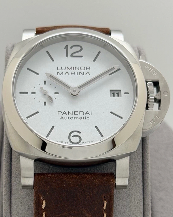 2023 Panerai Luminor Marina Quaranta 40MM White Dial Leather Strap (PAM01271)